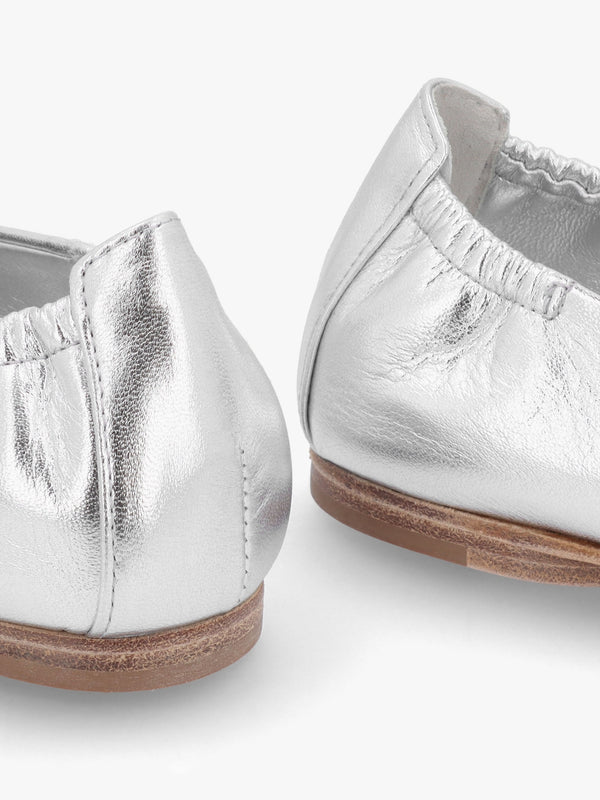 Billy Silver Metallic Leather Loafers