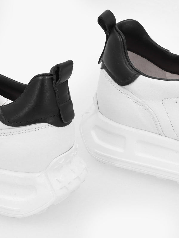 Race White Leather Trainers
