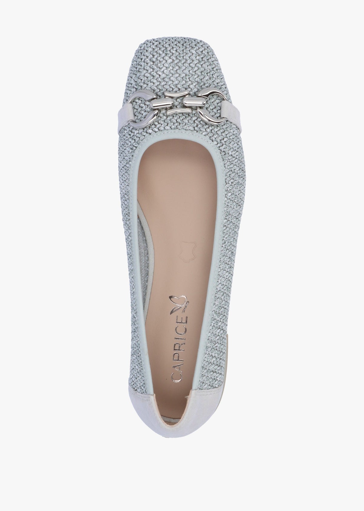 Ashton Light Blue Woven Ballet Pumps