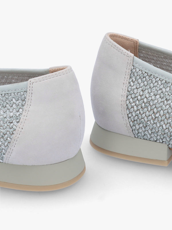 Ashton Light Blue Woven Ballet Pumps