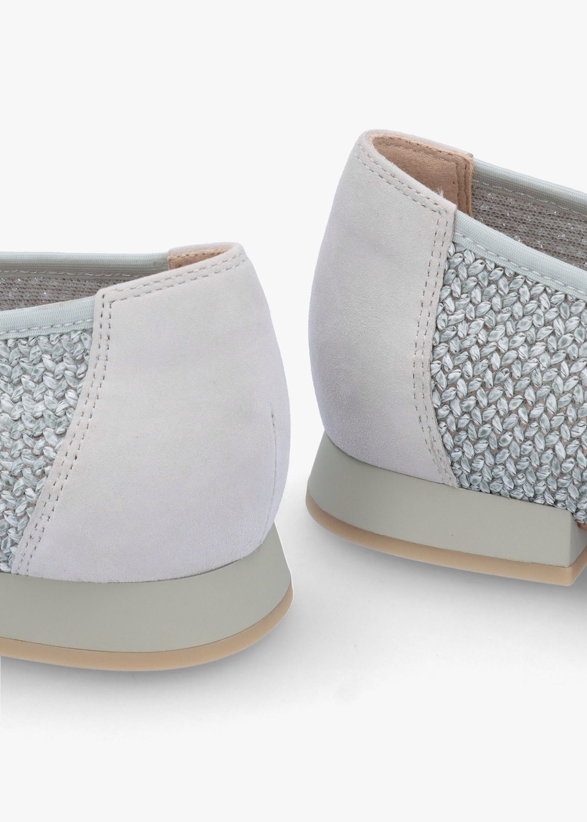 Ashton Light Blue Woven Ballet Pumps