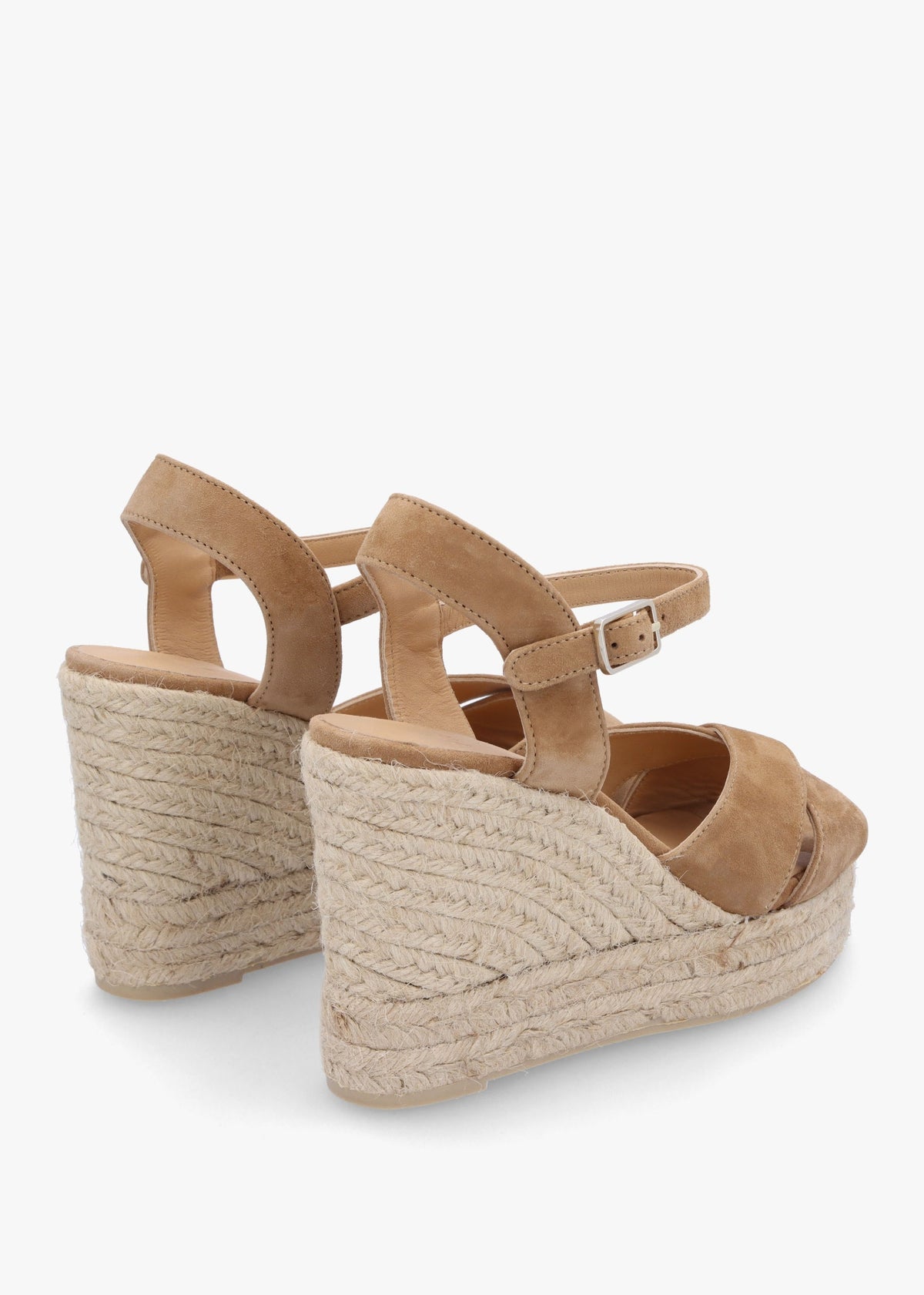 Blaudell Tan Suede High Wedge Espadrille Sandals