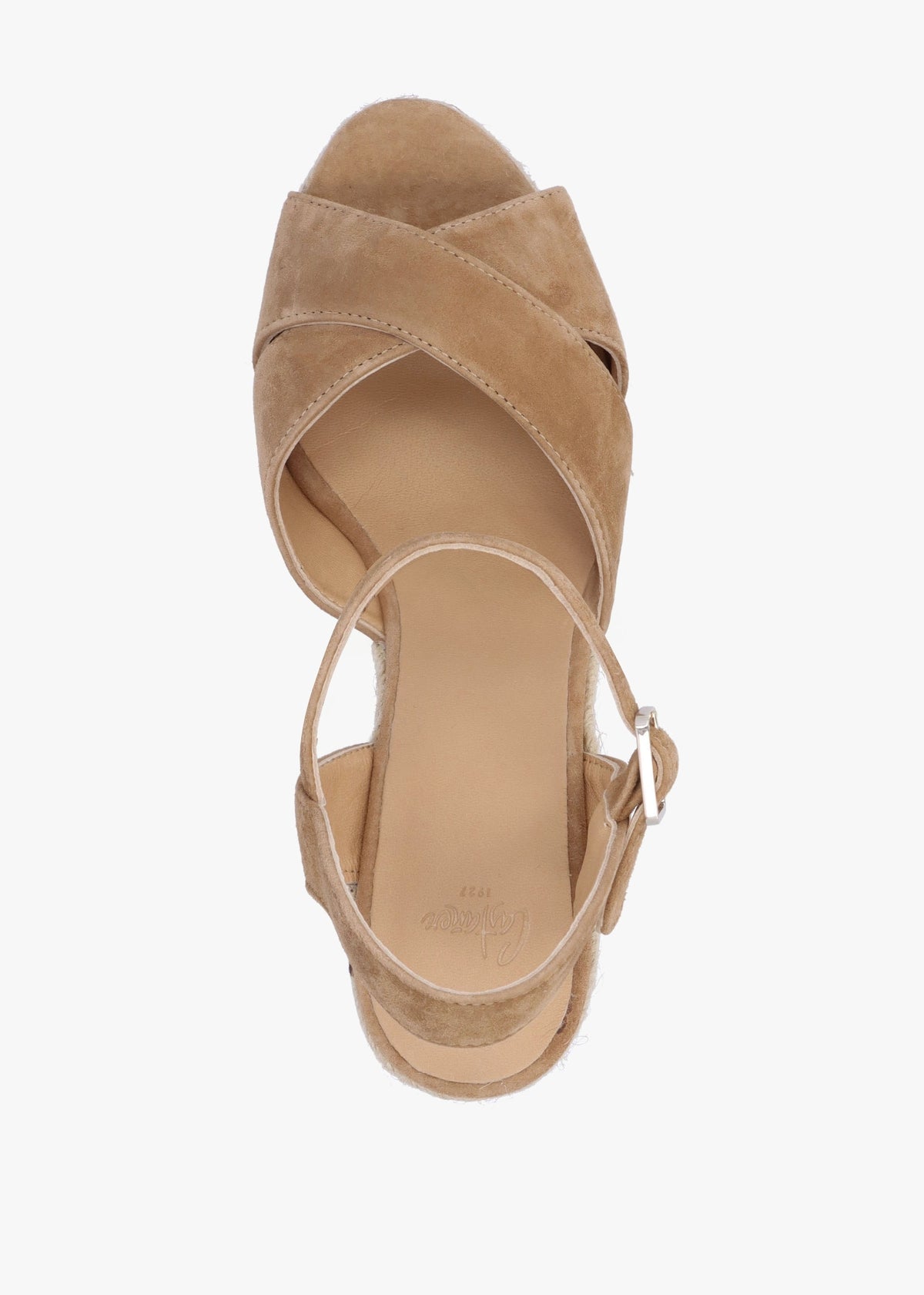 Blaudell Tan Suede High Wedge Espadrille Sandals