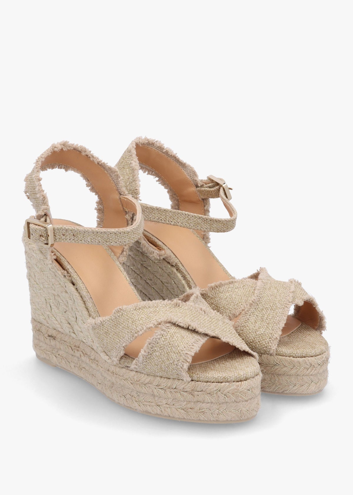 Bromella Gold Wedge Espadrilles