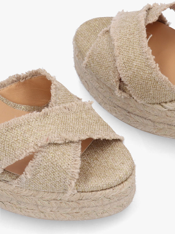 Bromella Gold Wedge Espadrilles