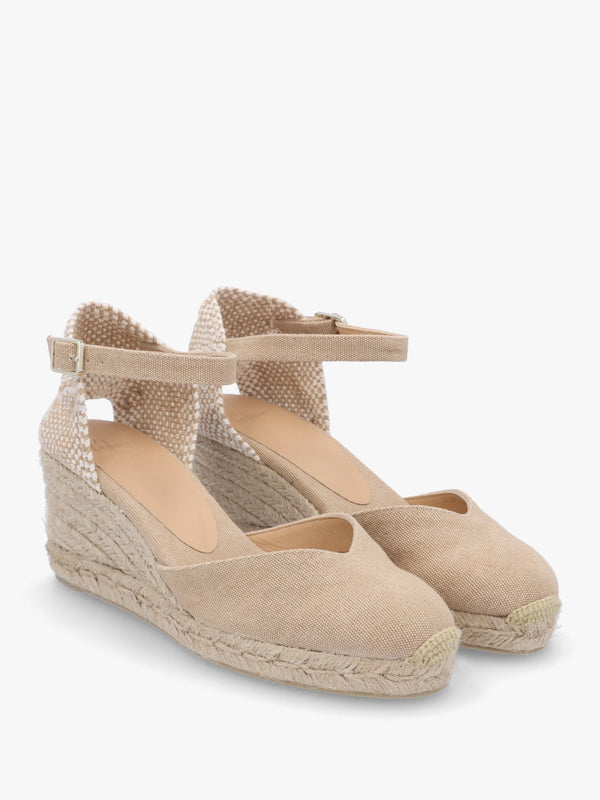 Chiarita Beige Mid Wedge Espadrilles