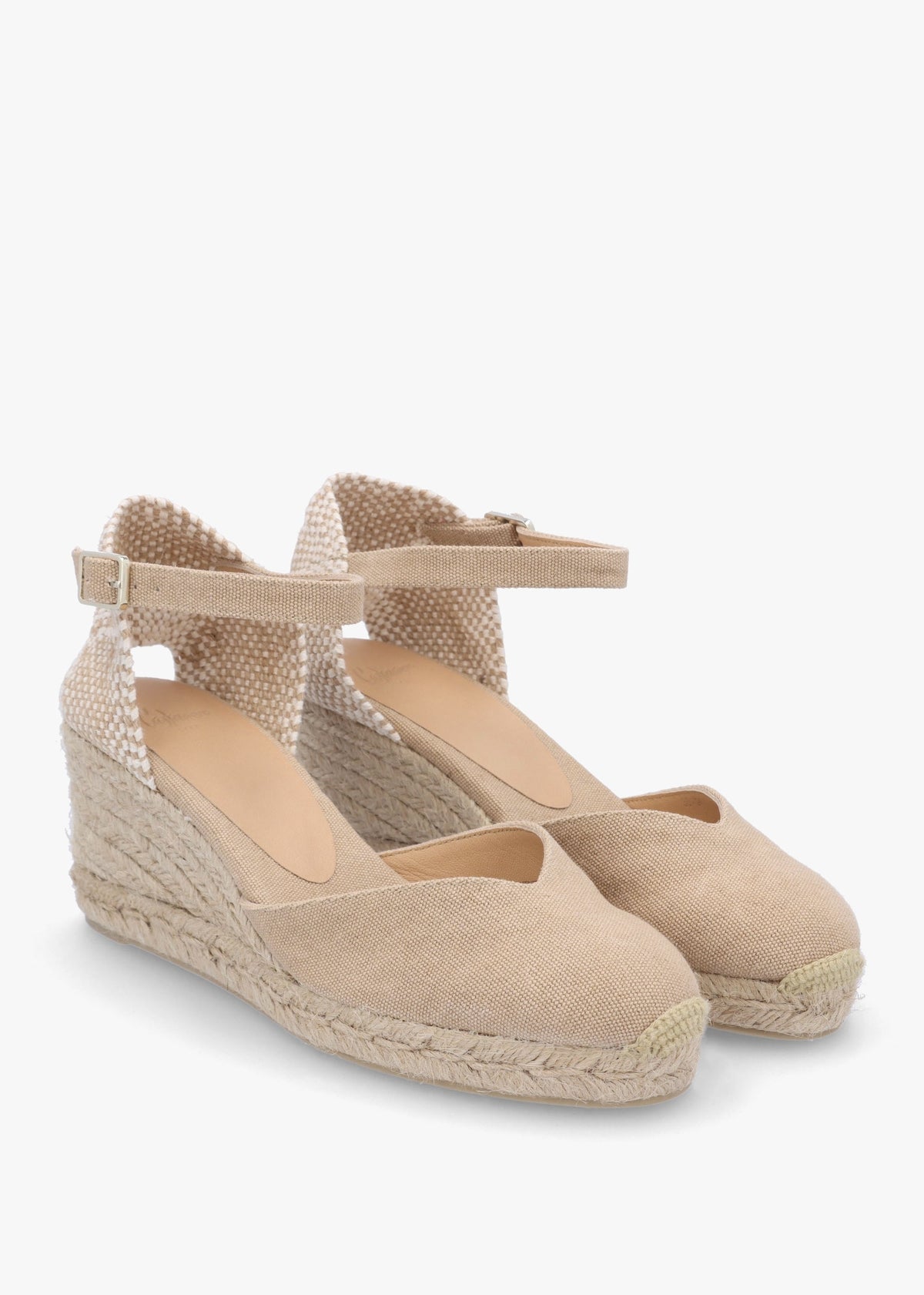 Chiarita Beige Mid Wedge Espadrilles