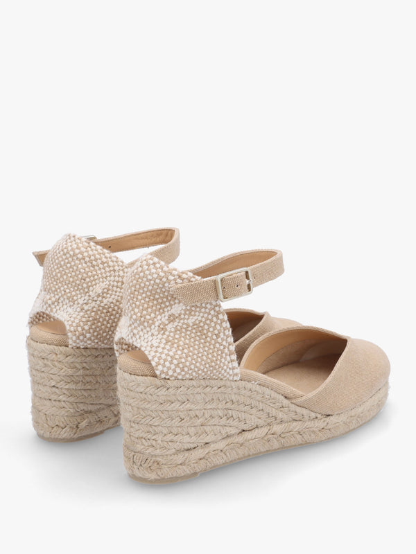 Chiarita Beige Mid Wedge Espadrilles