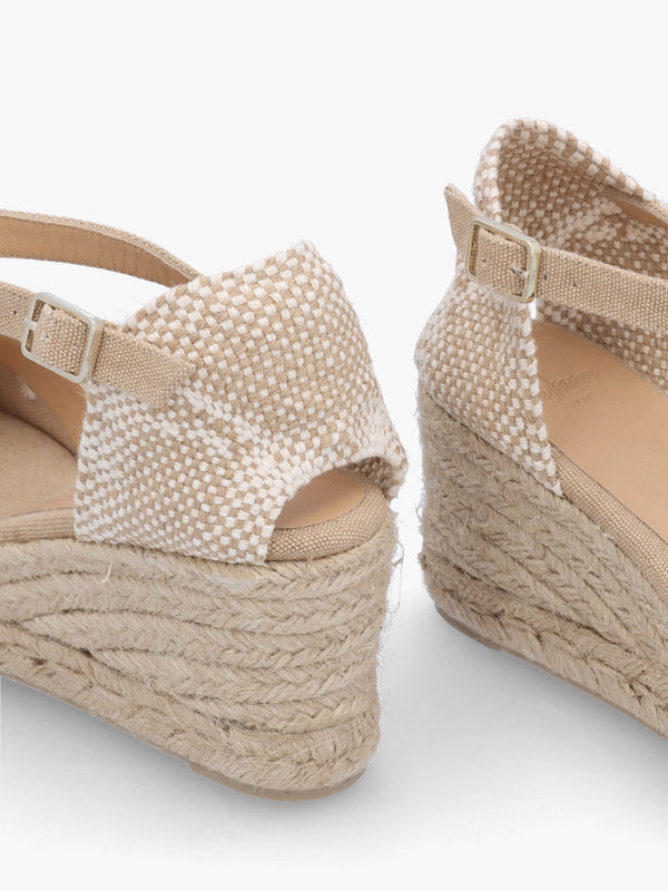 Chiarita Beige Mid Wedge Espadrilles