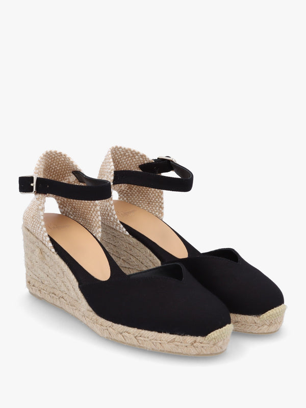 Chiarita Black Mid Wedge Espadrilles