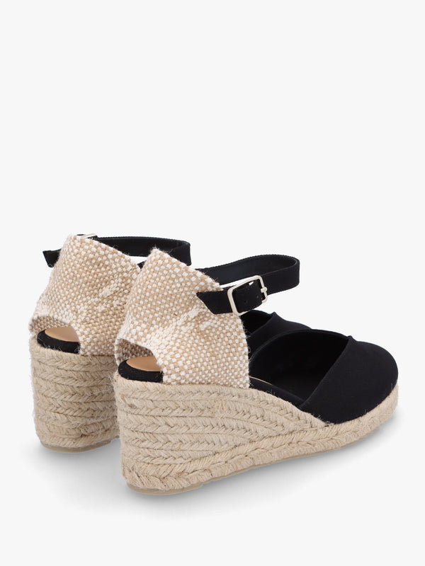 Chiarita Black Mid Wedge Espadrilles
