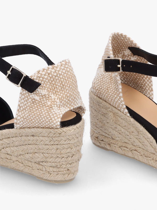 Chiarita Black Mid Wedge Espadrilles