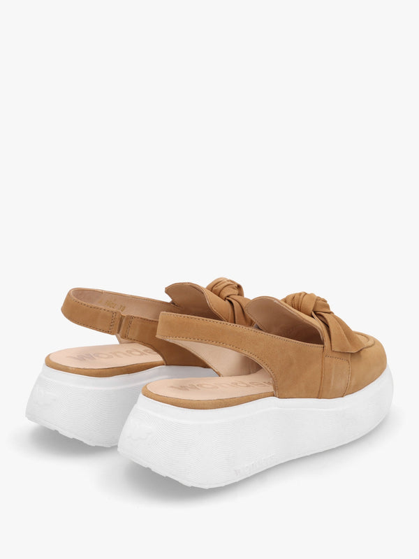 Tokio Tan Suede Sling Back Chunky Sandals