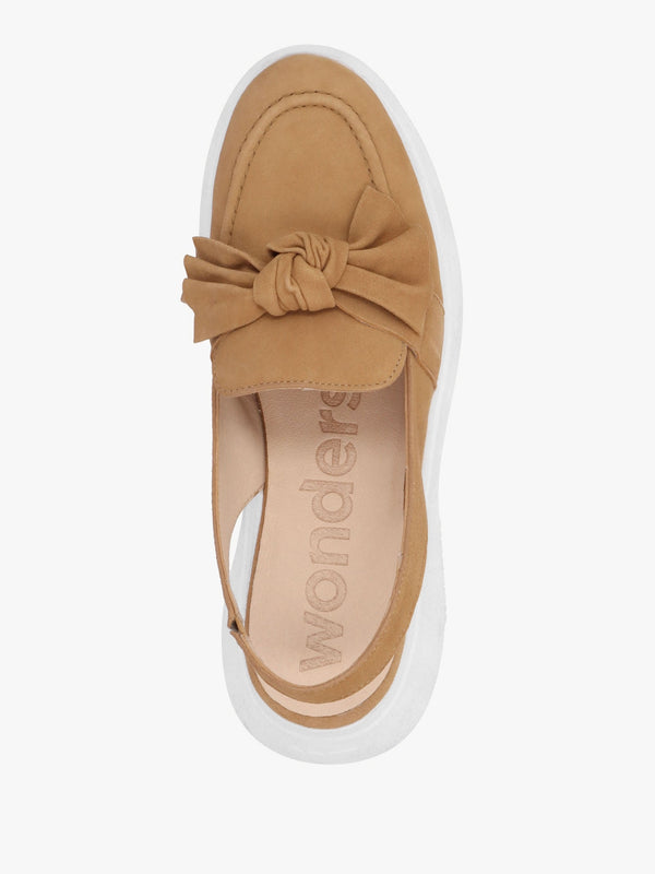 Tokio Tan Suede Sling Back Chunky Sandals