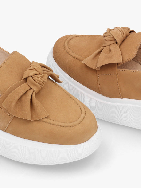 Tokio Tan Suede Sling Back Chunky Sandals