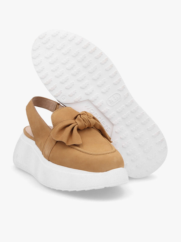 Tokio Tan Suede Sling Back Chunky Sandals