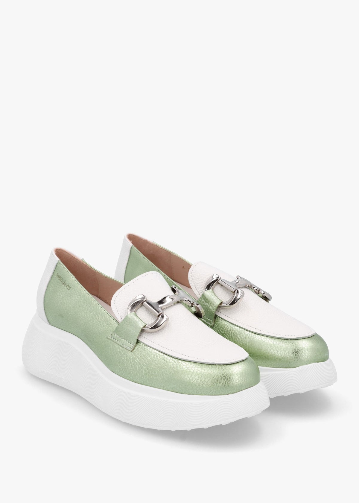 Montreal Green Metallic & White Chunky Loafers