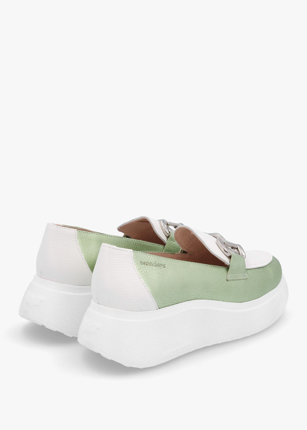 Montreal Green Metallic & White Chunky Loafers