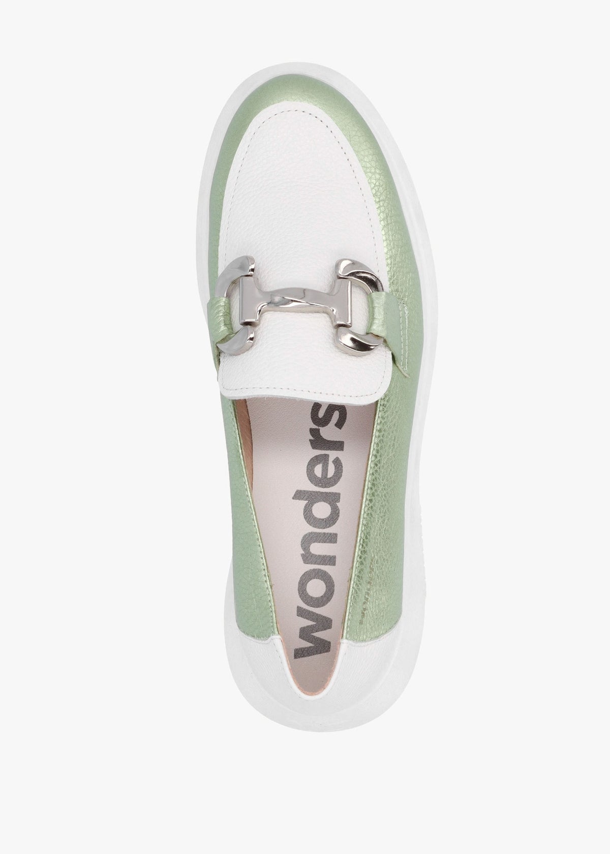 Montreal Green Metallic & White Chunky Loafers