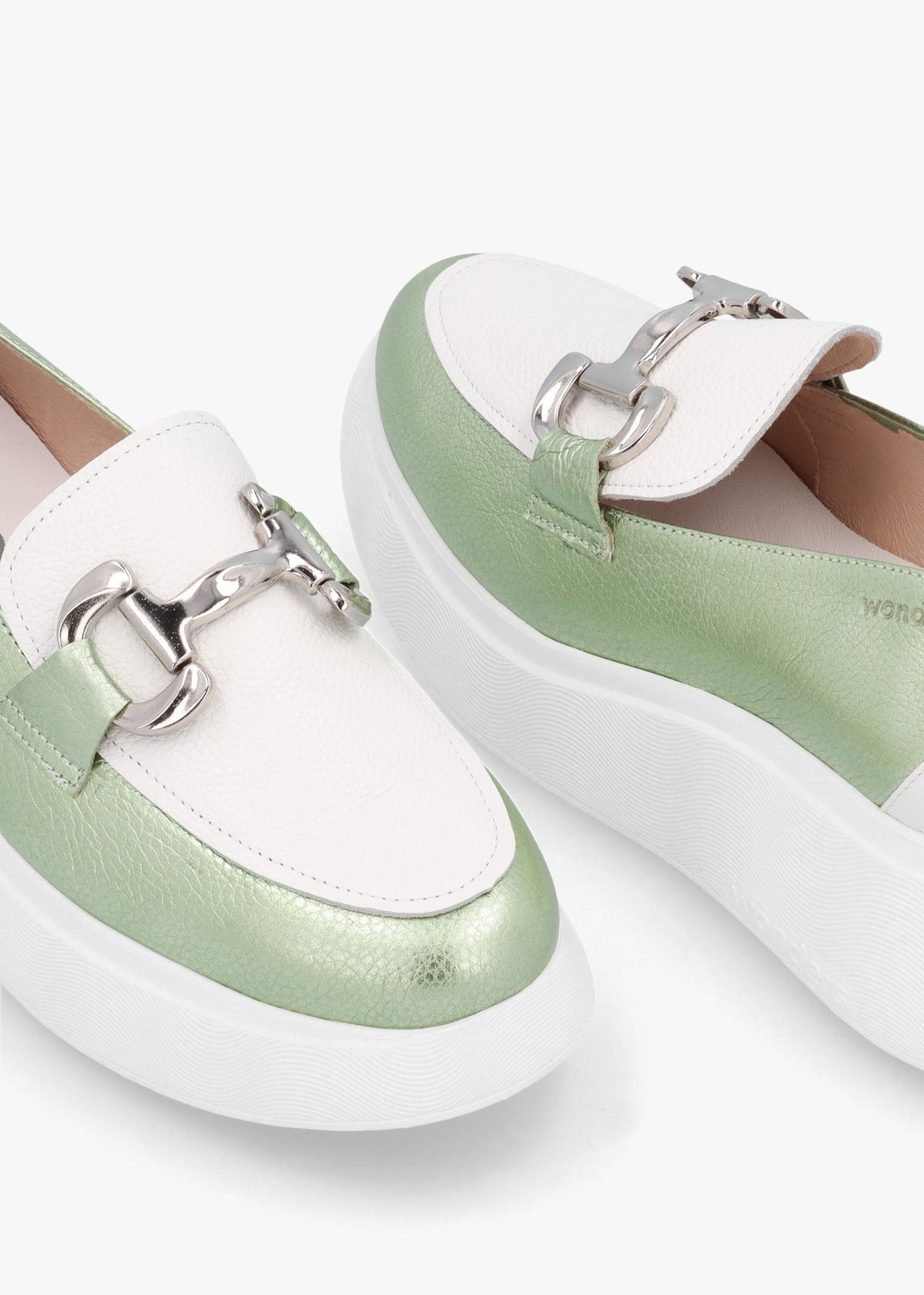 Montreal Green Metallic & White Chunky Loafers