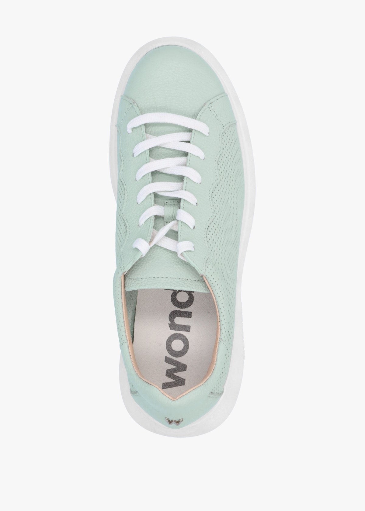 Alberta Green Leather Perforated Chunky Trainers