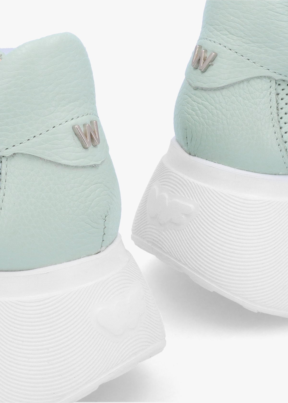Alberta Green Leather Perforated Chunky Trainers
