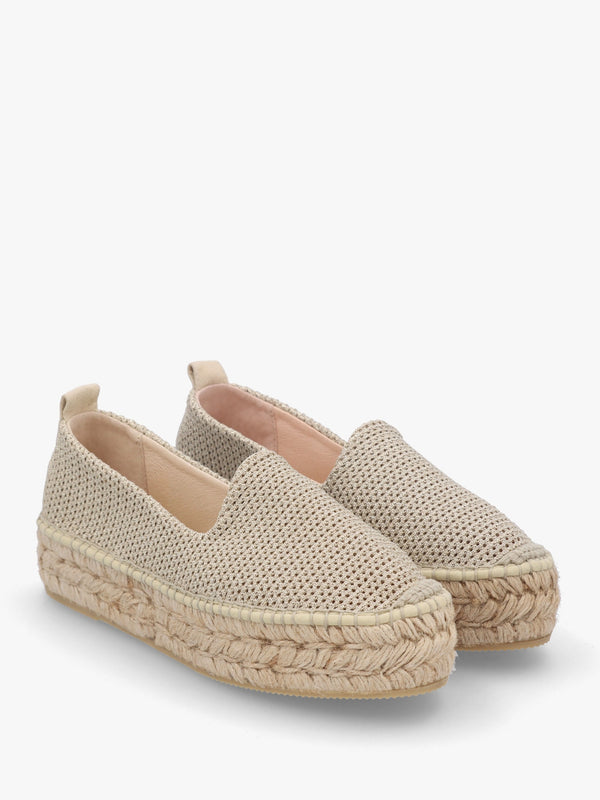 Dopo Gold Knitted Flatform Espadrilles