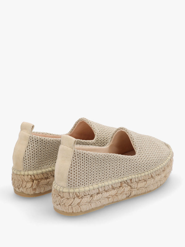 Dopo Gold Knitted Flatform Espadrilles
