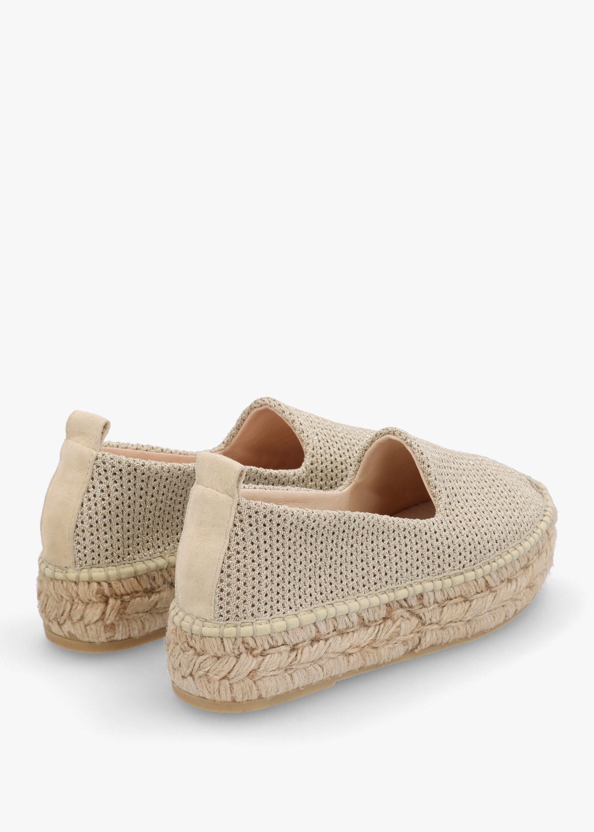 Dopo Gold Knitted Flatform Espadrilles