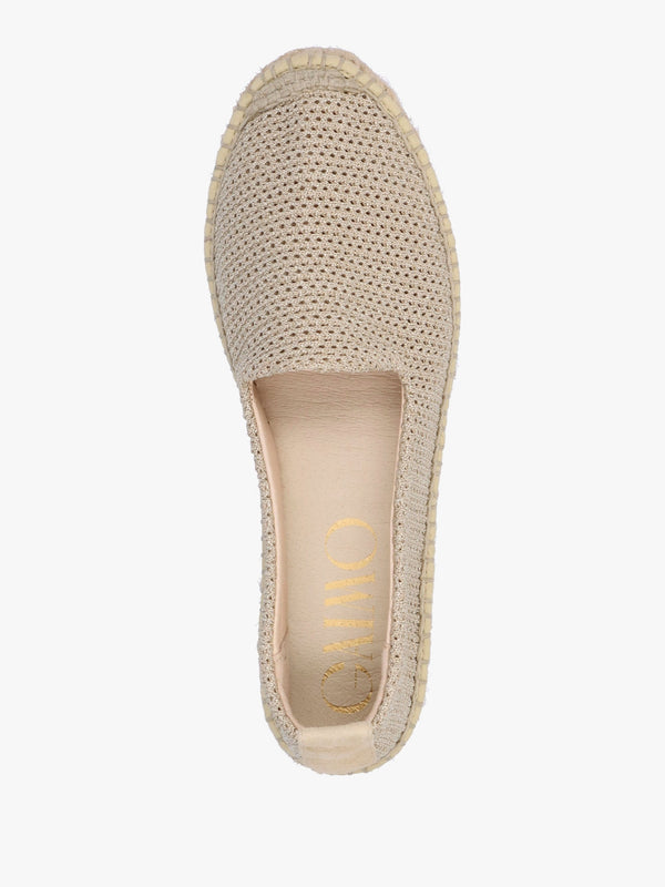 Dopo Gold Knitted Flatform Espadrilles