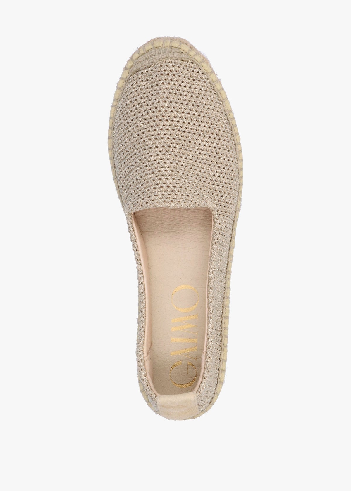 Dopo Gold Knitted Flatform Espadrilles