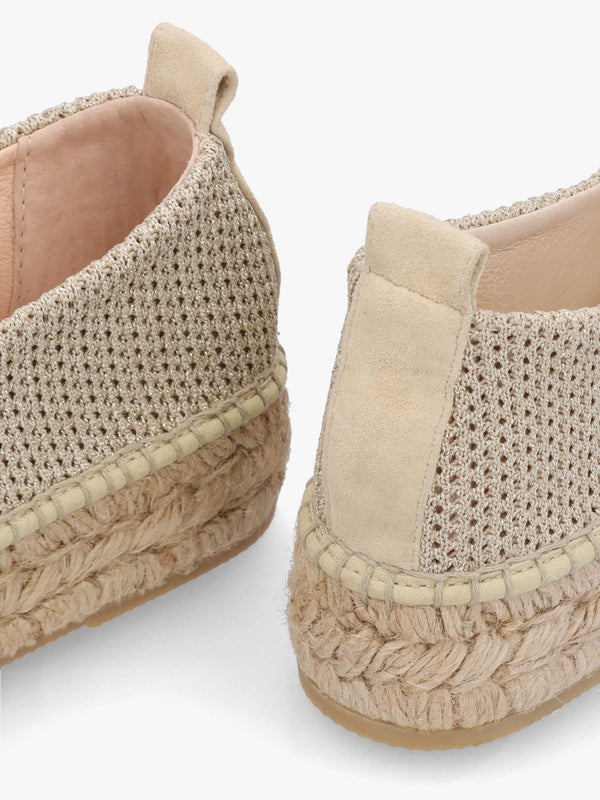 Dopo Gold Knitted Flatform Espadrilles