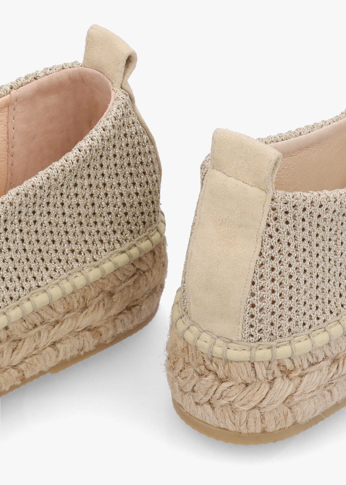 Dopo Gold Knitted Flatform Espadrilles