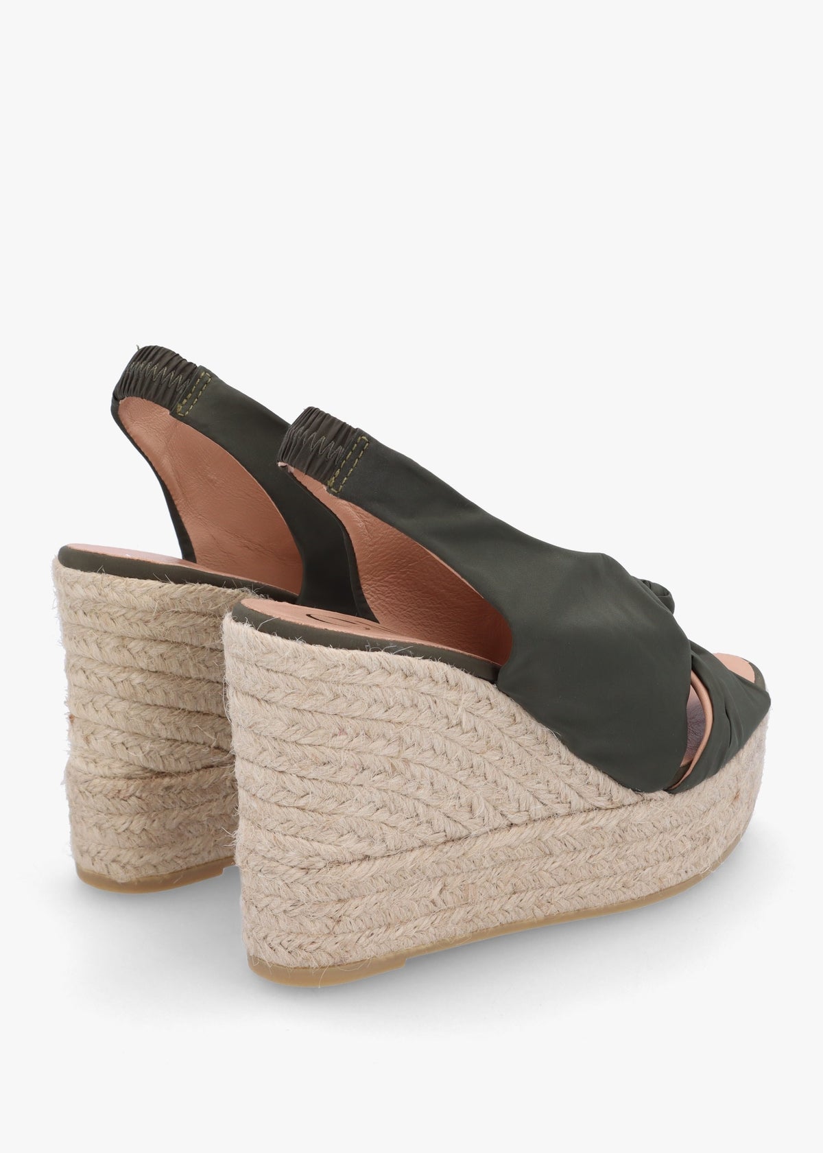 Anca Green Twist Knot Wedge Espadrille Sandals