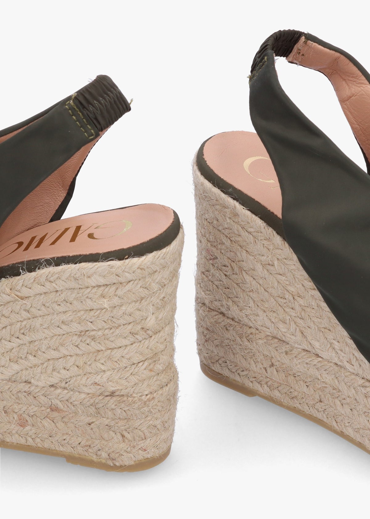 Anca Green Twist Knot Wedge Espadrille Sandals