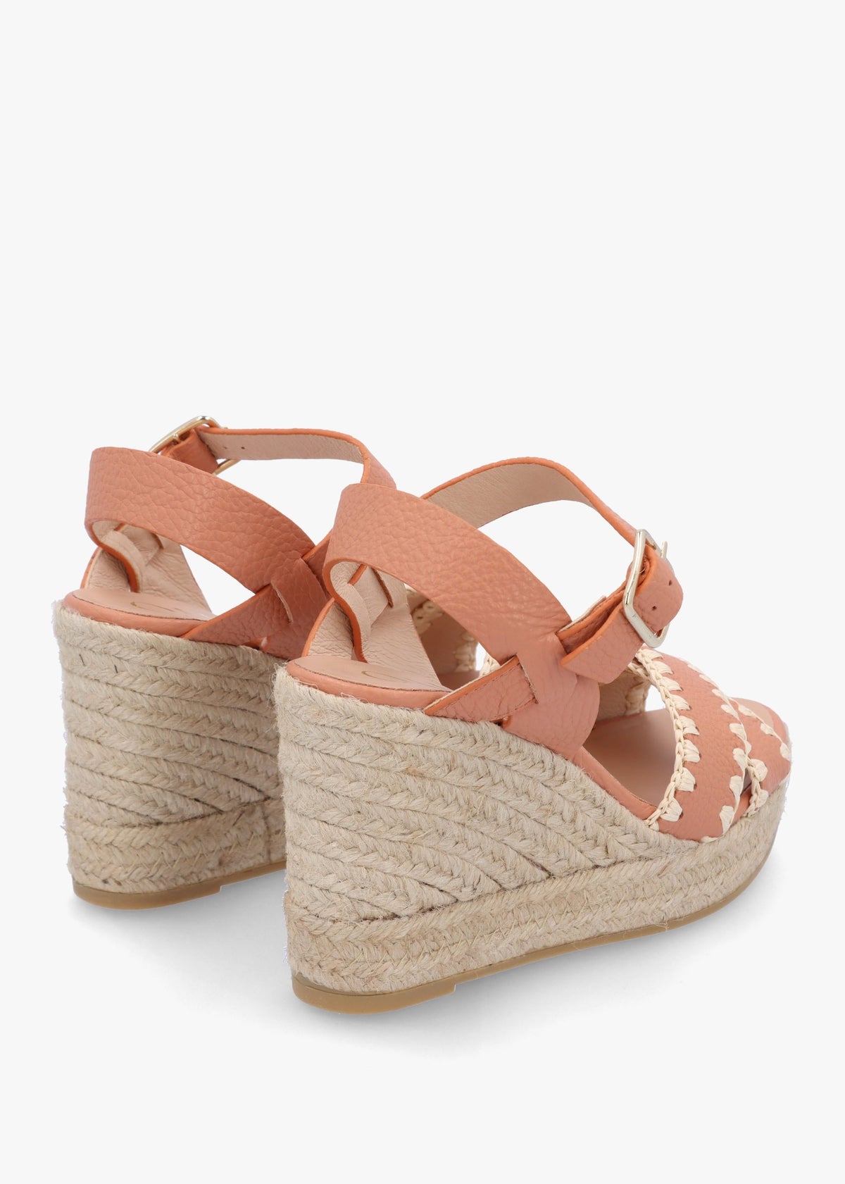 Alf Nude Leather Wedge Espadrille Sandals