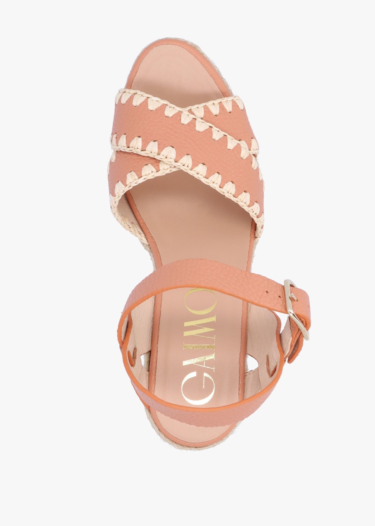Alf Nude Leather Wedge Espadrille Sandals