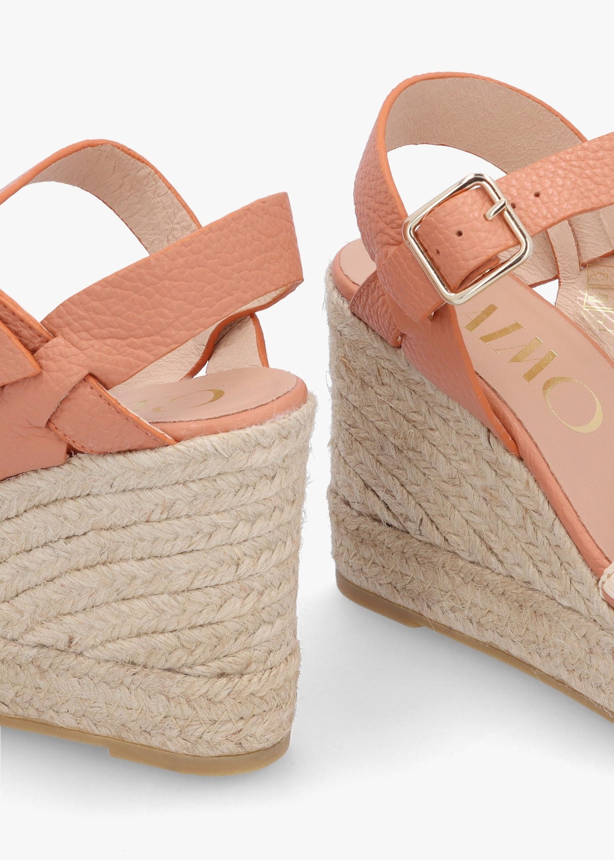 Alf Nude Leather Wedge Espadrille Sandals