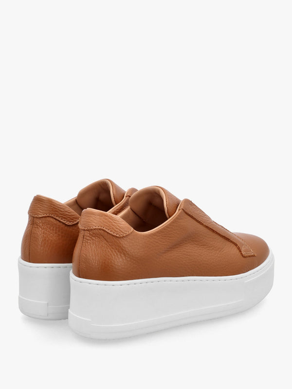 Quark Tan Leather Laceless Flatform Trainers