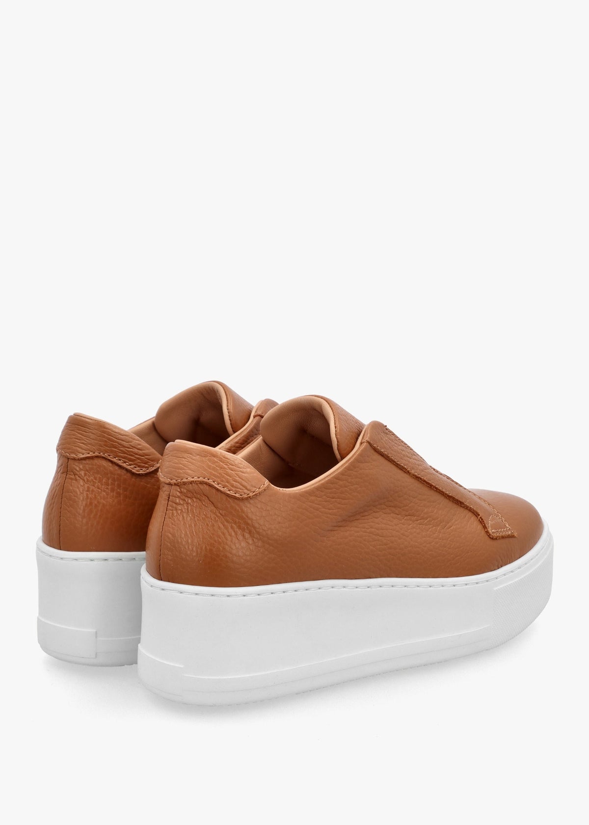 Quark Tan Leather Laceless Flatform Trainers