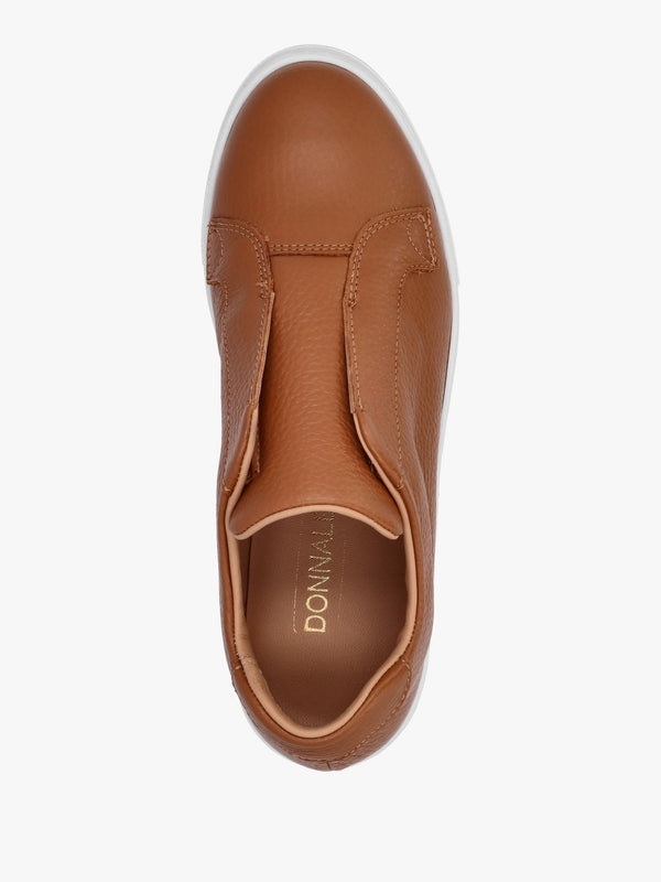 Quark Tan Leather Laceless Flatform Trainers