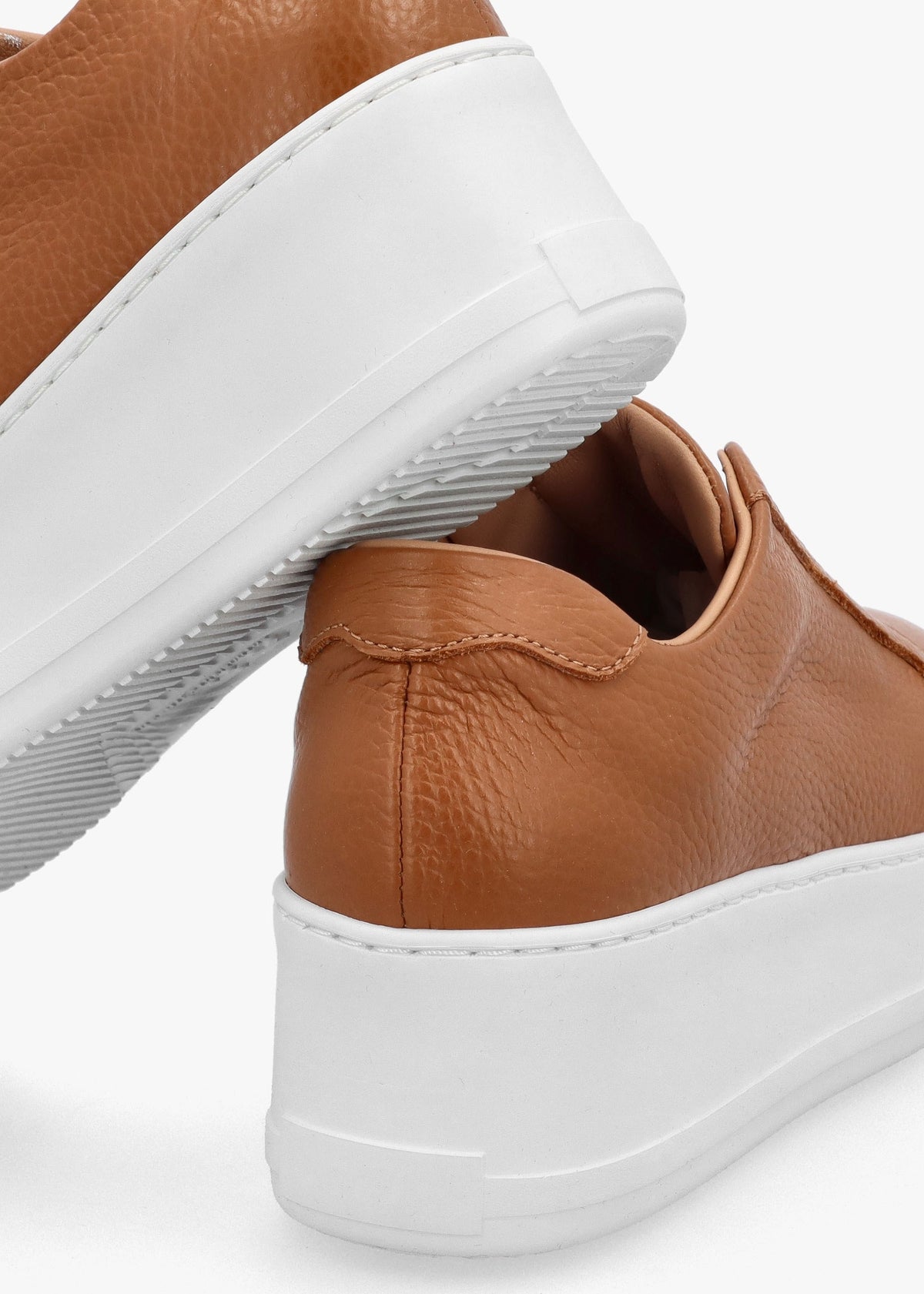 Quark Tan Leather Laceless Flatform Trainers