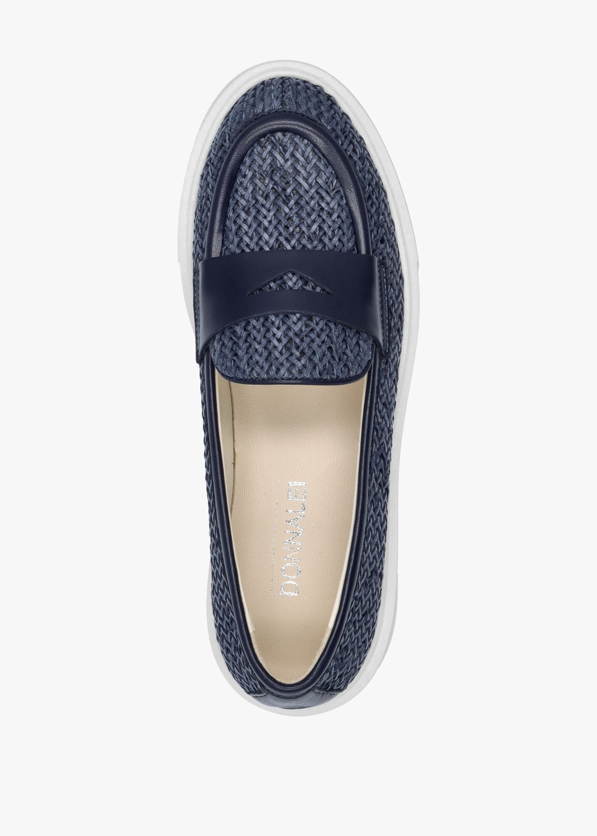 Carly Blue Woven Leather Chunky Loafers