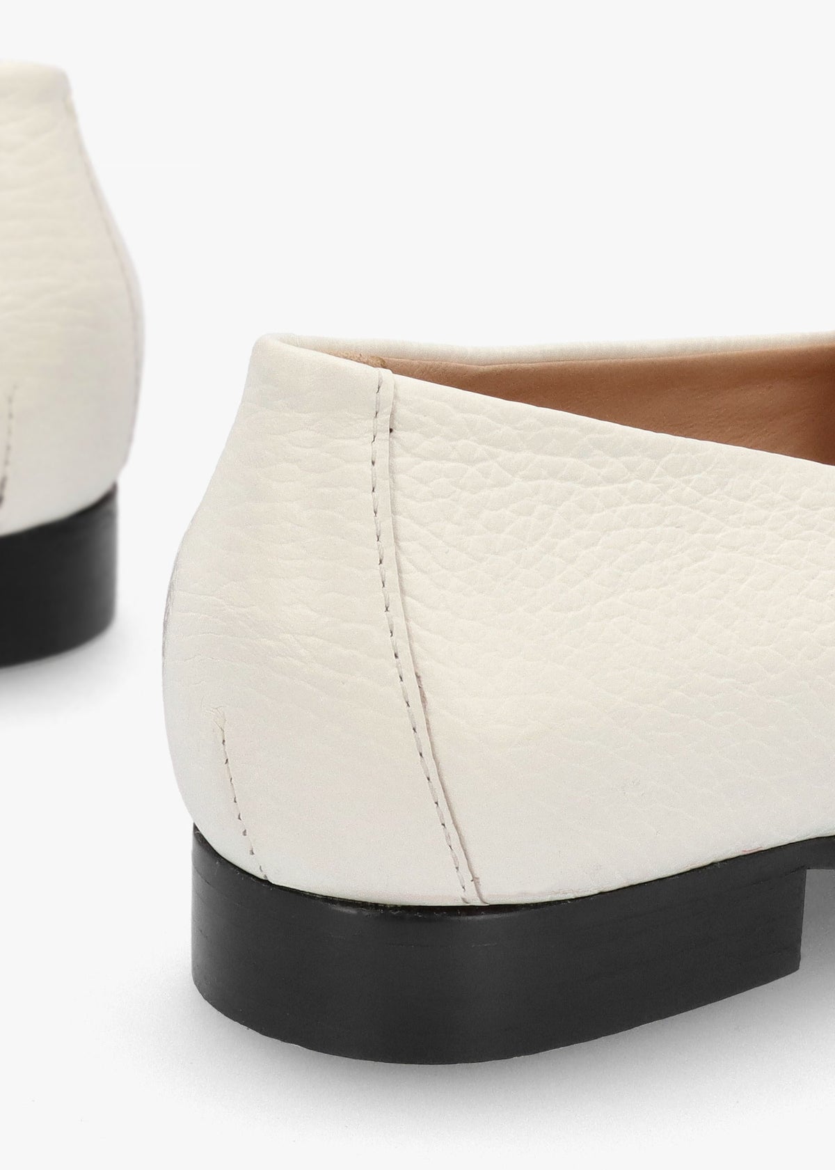 Galia Beige Pebbled Leather Loafers