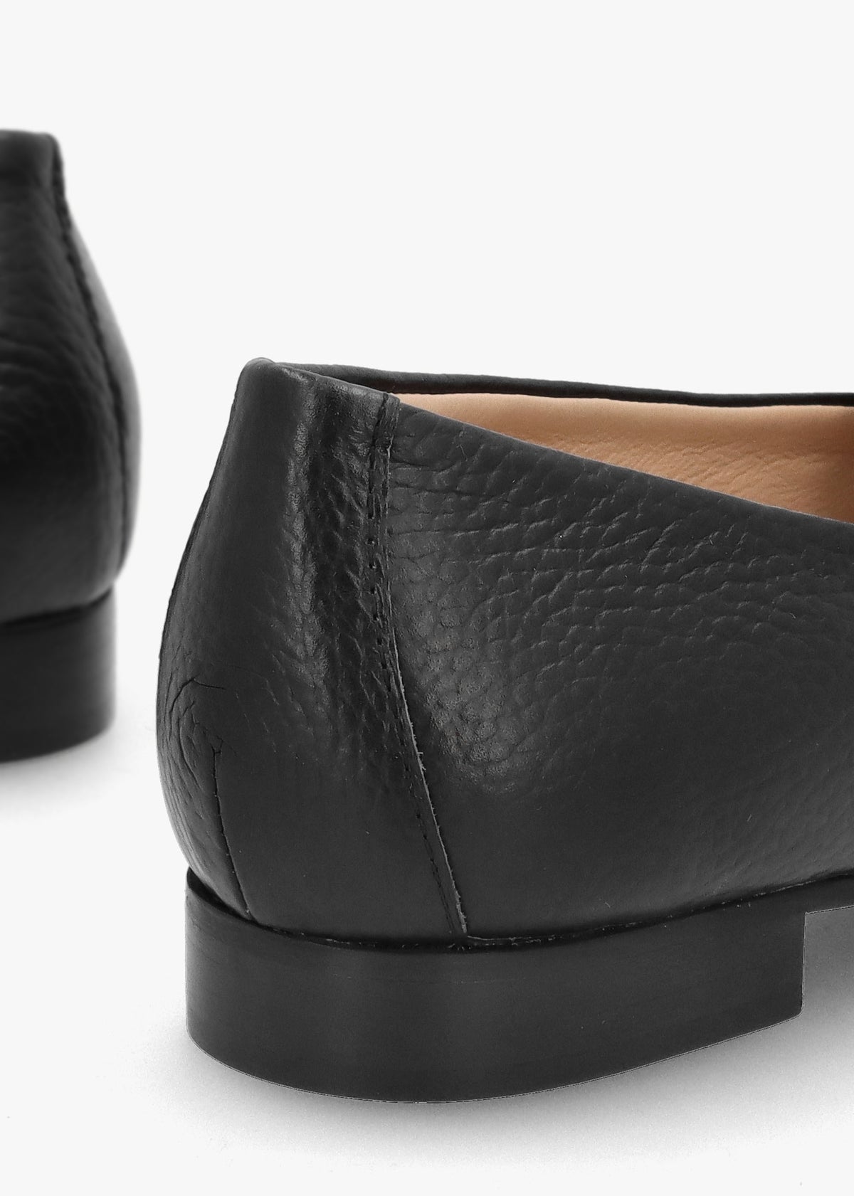 Galia Black Pebbled Leather Loafers