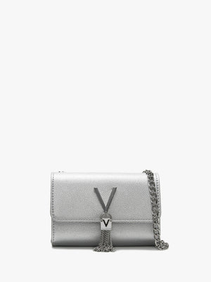 Divina Argento Pebbled Shoulder Bag