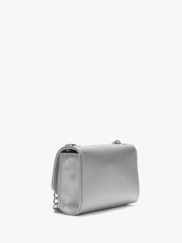 Divina Argento Pebbled Shoulder Bag