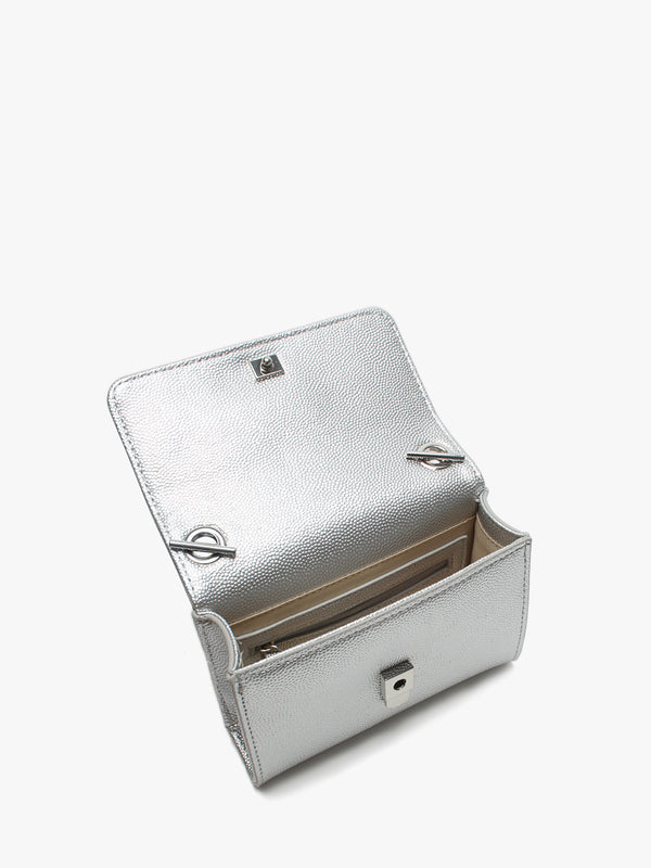 Divina Argento Pebbled Shoulder Bag