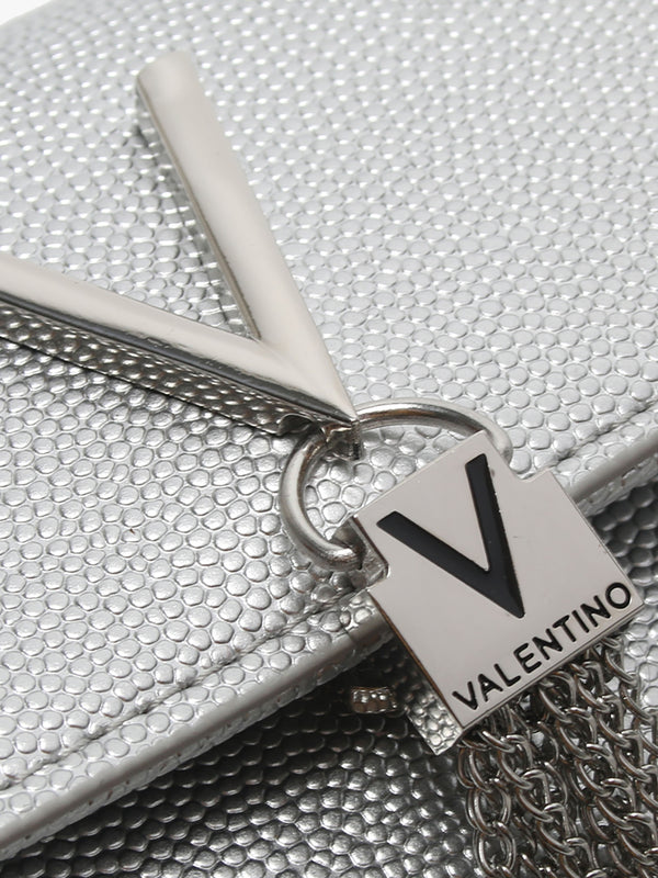 Divina Argento Pebbled Shoulder Bag