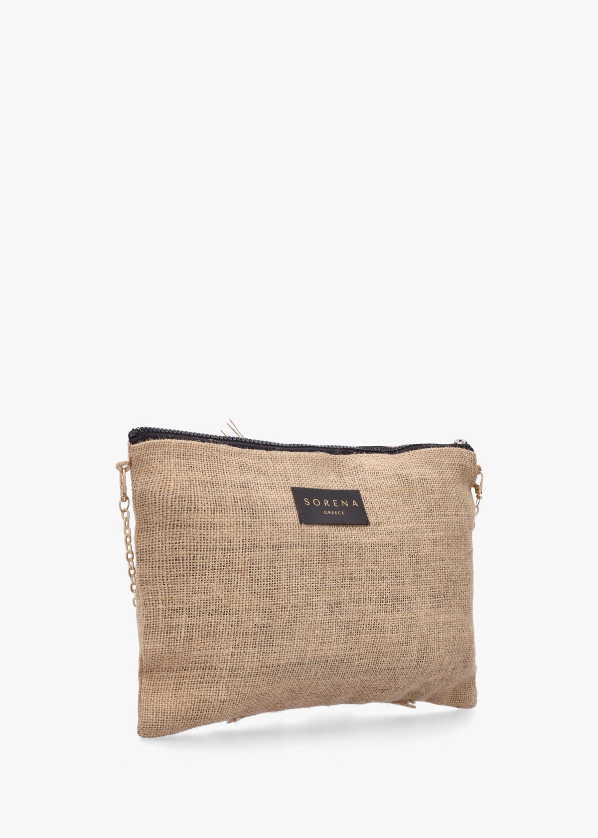 One-Of-A-Kind Aristi Natural Black & Gold Clutch Bag